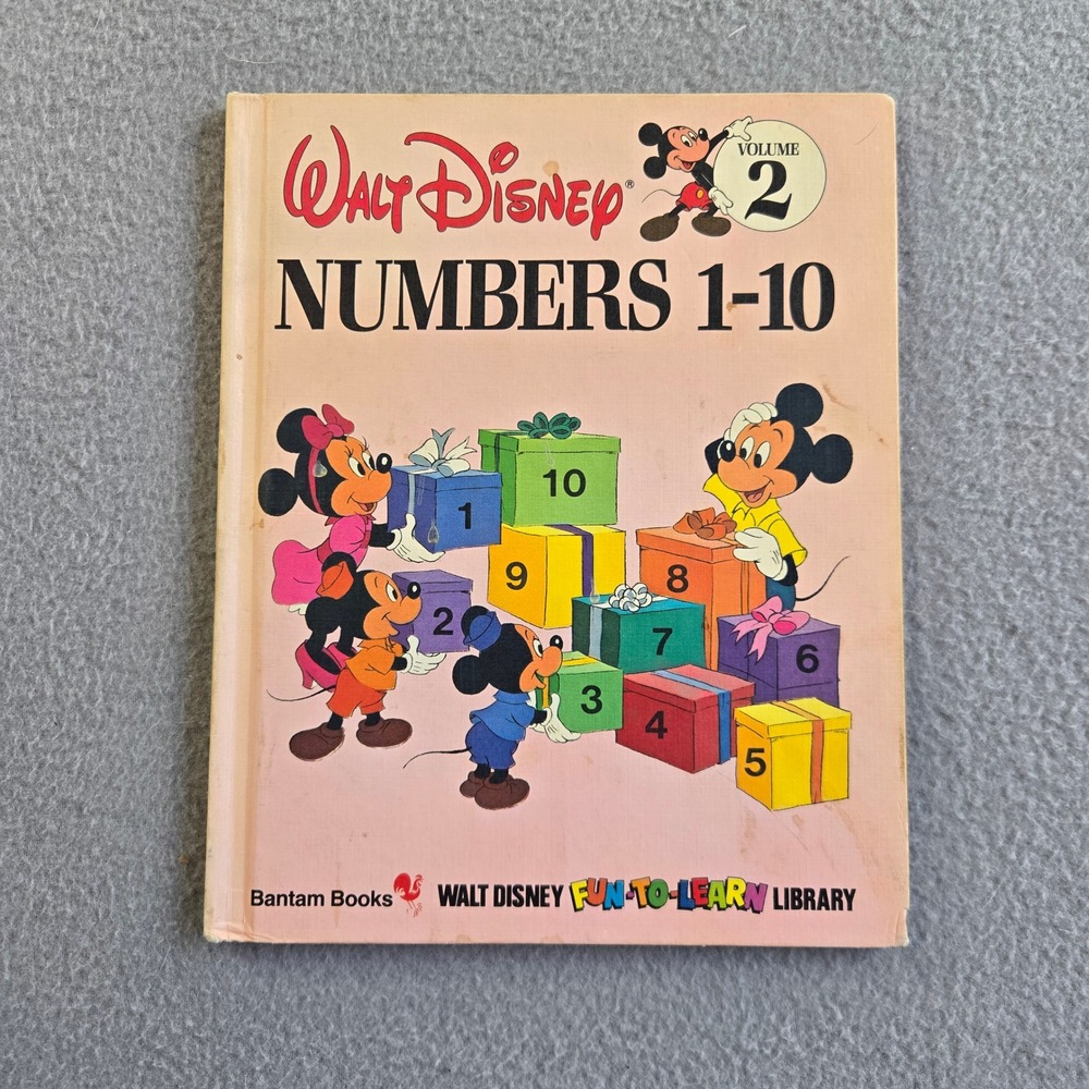 Walt Disney Numbers 1-10 Fun-To-Learn Library Vol 2 1983 Mickey Mouse Pink